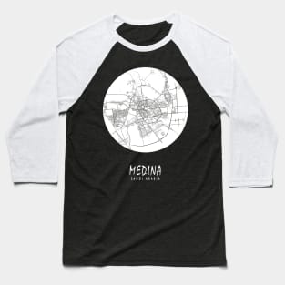 Medina, Saudi Arabia City Map - Full Moon Baseball T-Shirt